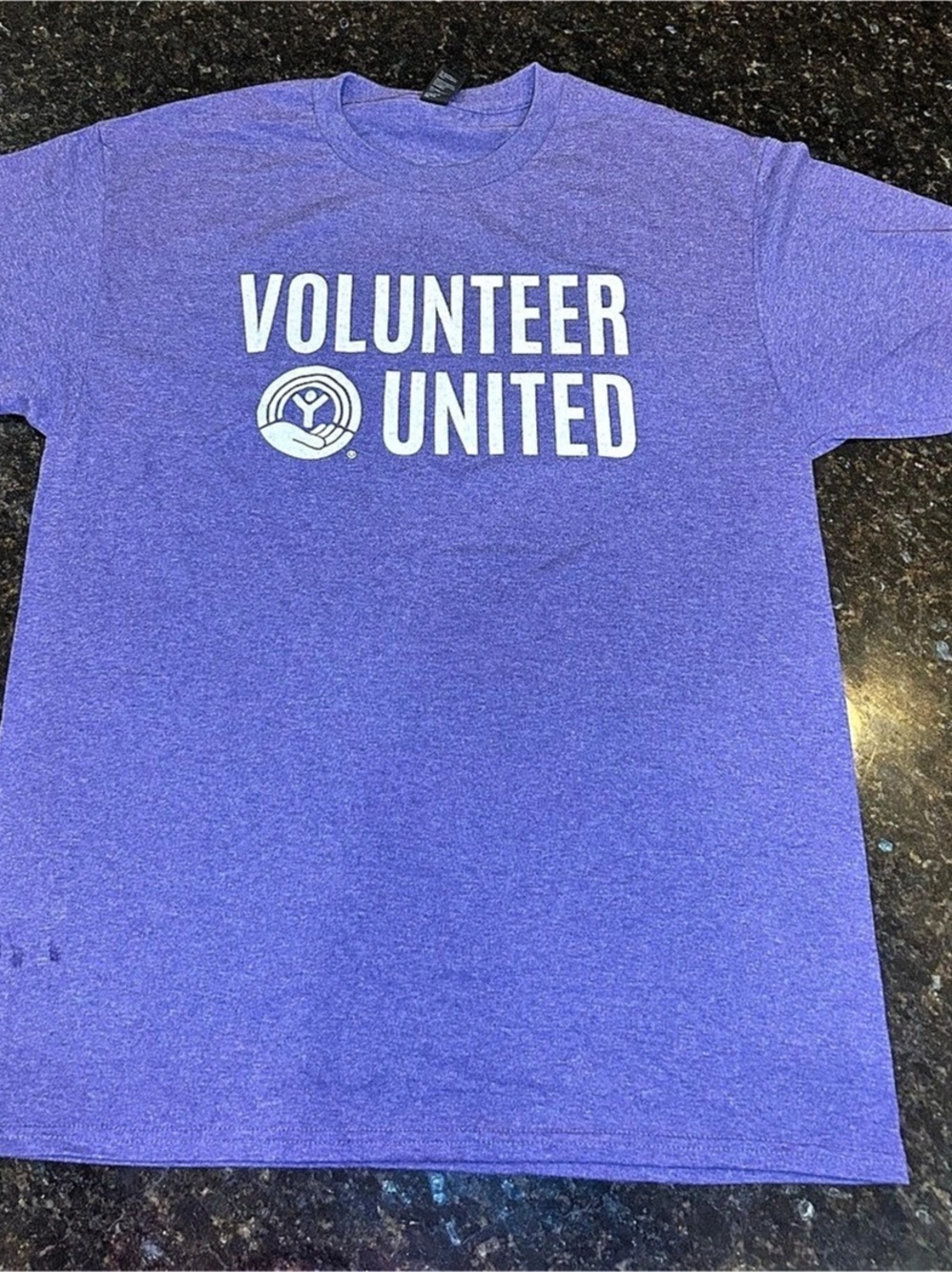 Port & Company Volunteer United Purple Short Sleeve Tee Size Medium Like New